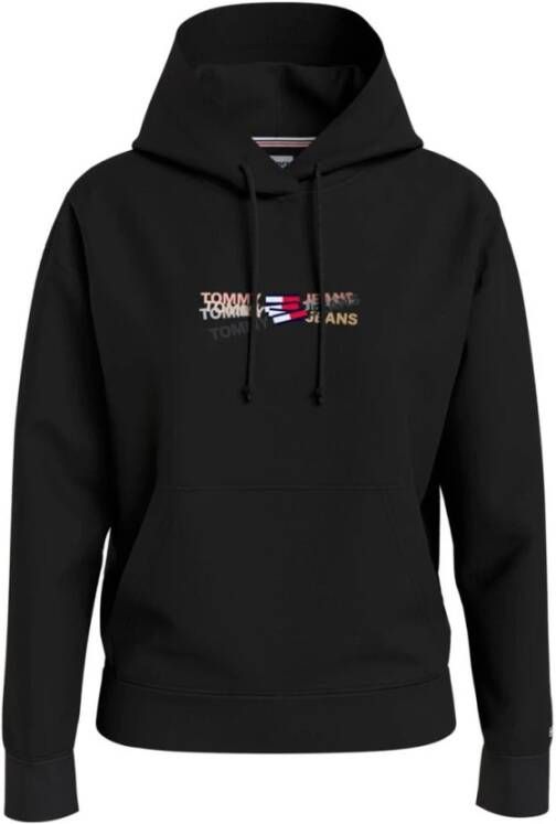 Tommy Hilfiger Ontspannen overlay sweatshirt Zwart Dames