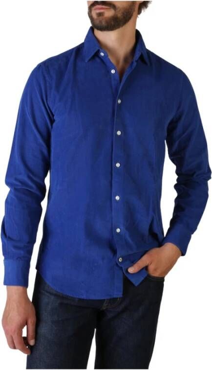 Tommy Hilfiger Slim Fit Katoenen Overhemd met Knoopsluiting Blue Heren