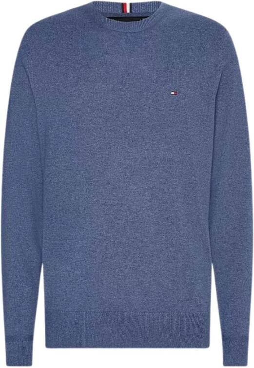 Tommy Hilfiger Pima Katoen Kasjmier Crewneck Pullover Blauw Heren