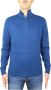 Tommy Hilfiger Pima ORG CTN ZIP Mock Coltrui Blue Heren - Thumbnail 1