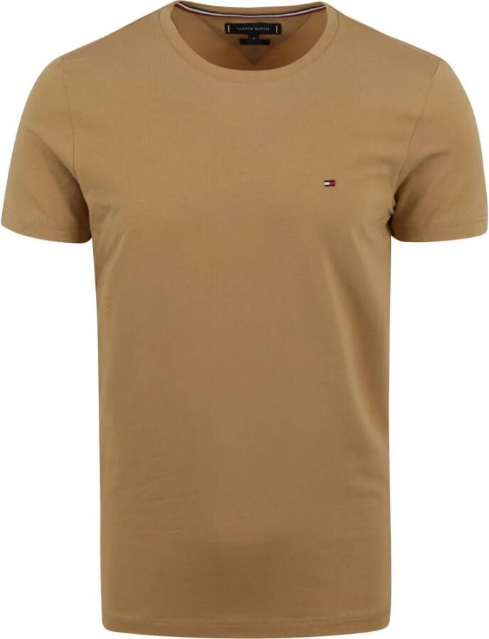 TOMMY HILFIGER Heren Polo's & T-shirts Stretch Slim Fit Tee Khaki