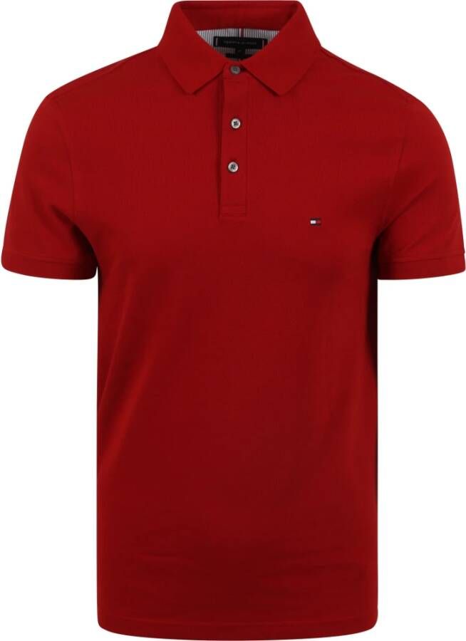Tommy Hilfiger slim fit polo 1985 met biologisch katoen arizona red