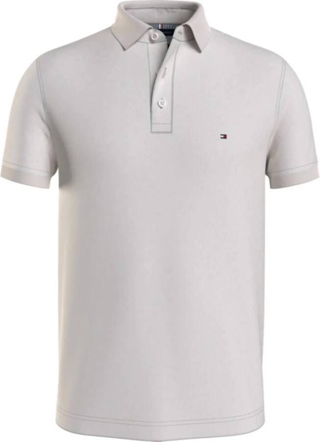 Tommy Hilfiger slim fit polo 1985 met biologisch katoen weathered white
