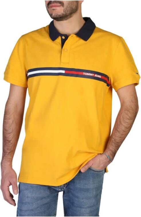 Tommy Hilfiger Heren Polo Shirt Lente Zomer Collectie Yellow Heren