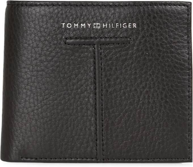 Tommy Hilfiger Leren Herenportemonnee met Creditcardhouder Black Heren