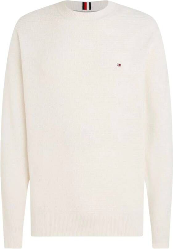 TOMMY HILFIGER Heren Truien & Vesten Interlaced Structure Crew Neck Gebroken Wit