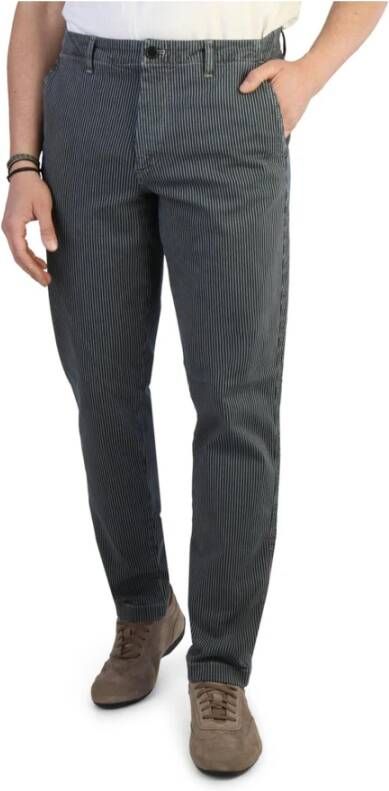 Tommy Hilfiger Gestreepte Herenbroek met Ritssluiting Blue Heren