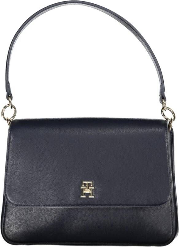 Tommy Hilfiger Blauwe Schoudertas met Afneembare Band Black Dames