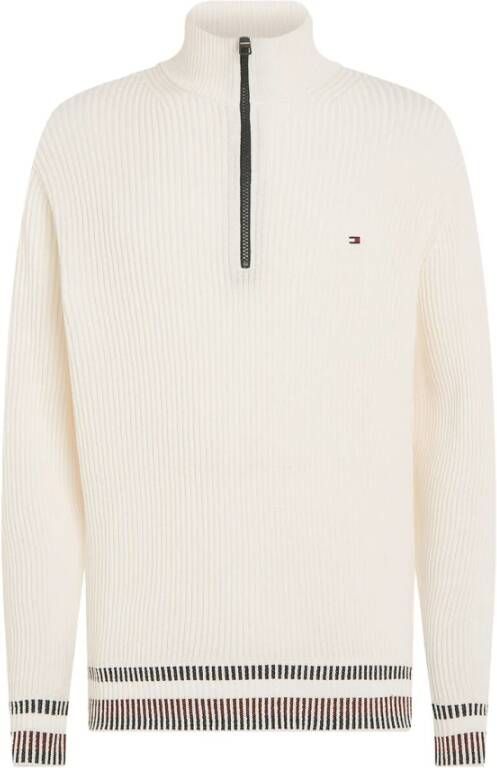 Tommy Hilfiger Shadow GS Rib Zip Mock Pullover Wit Heren