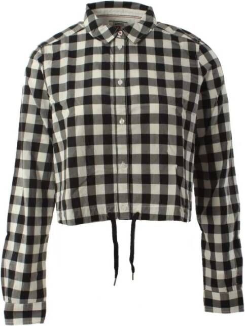 Tommy Hilfiger Geruite Blouse voor Dames Outlet Prijs Black Dames