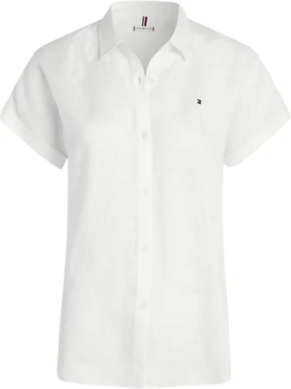 Tommy Hilfiger Dames regular fit linnen shirt White Dames