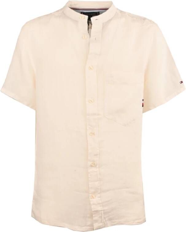 Tommy Hilfiger Overhemd met korte mouwen LINEN MANDARIN RF SHIRT S S in een klassiek design (1-delig)