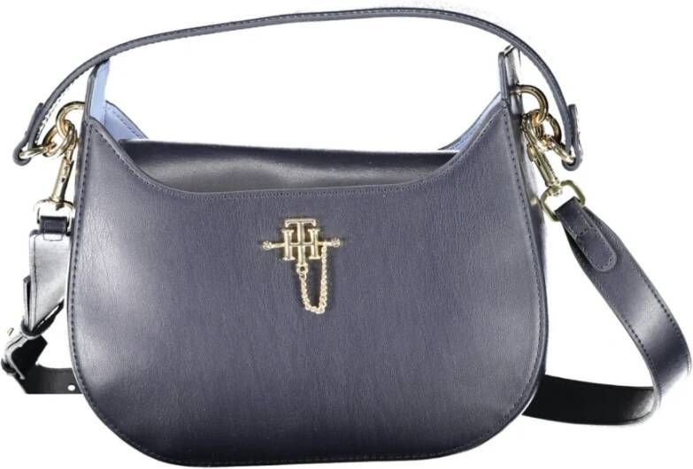 Tommy Hilfiger Chique Blauwe Magnetische Handtas met Contrasterende Details Blue Dames