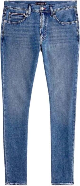 Tommy Hilfiger Tapered Heren Jeans met Vijf Zakken Blue Heren