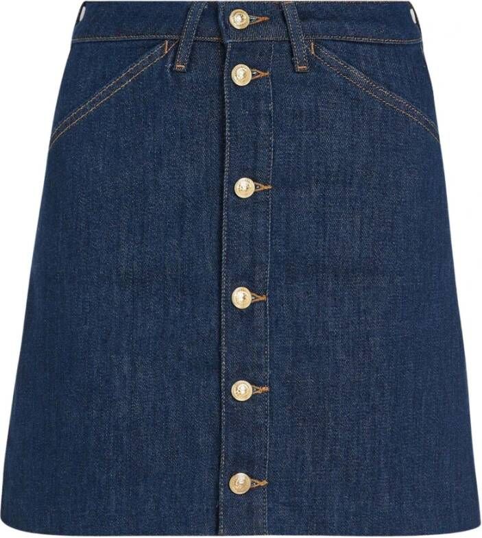 Tommy Hilfiger spijker mini rok donkerblauw Ww0Ww39021 1BJ Blauw Dames