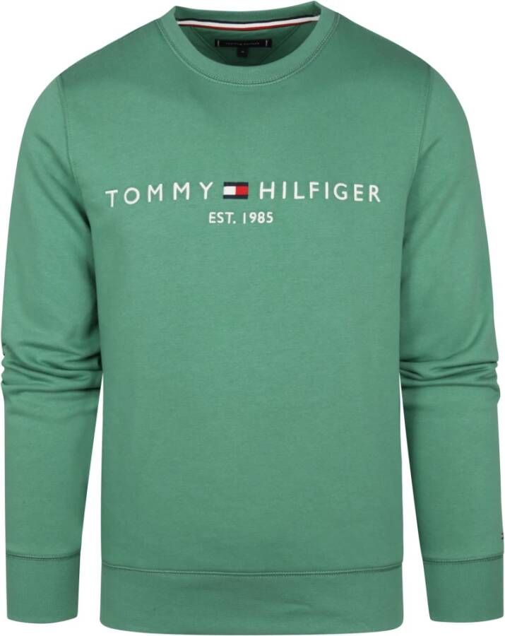 Tommy Hilfiger sweater met logo central green