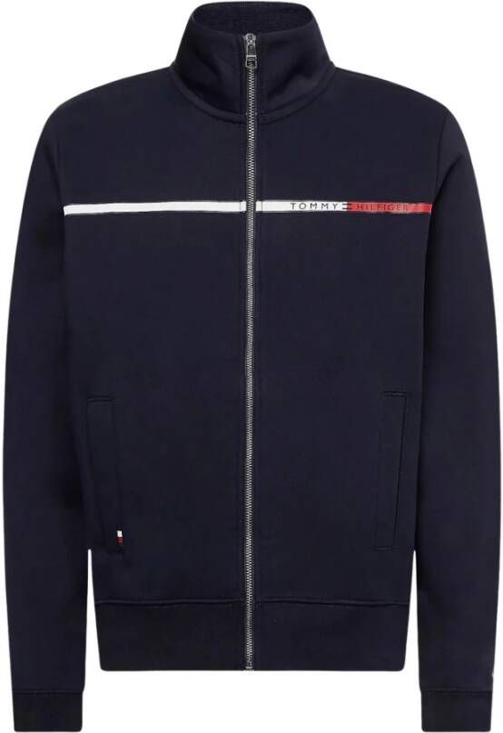 Tommy Hilfiger Heren Zip Logo Sweatshirt Blue Heren