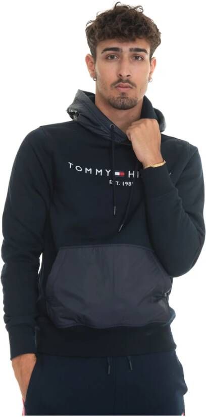 Tommy Hilfiger Sweatshirt with hood Blauw Heren