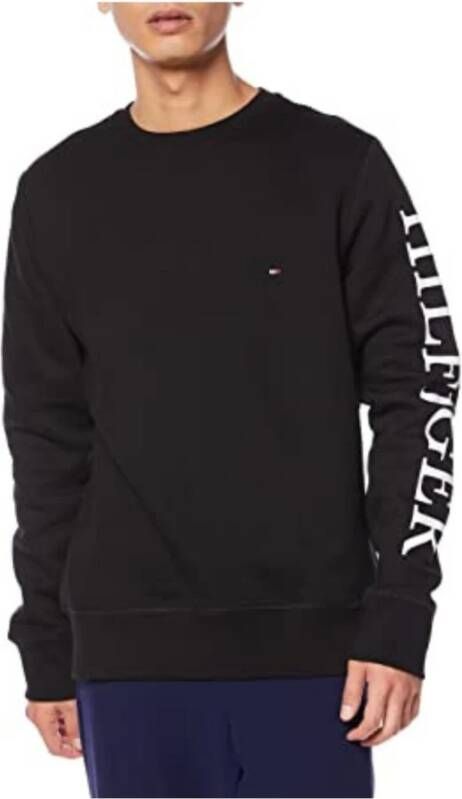 Tommy Hilfiger Heren Sweatshirt met logo op de mouw Black Heren