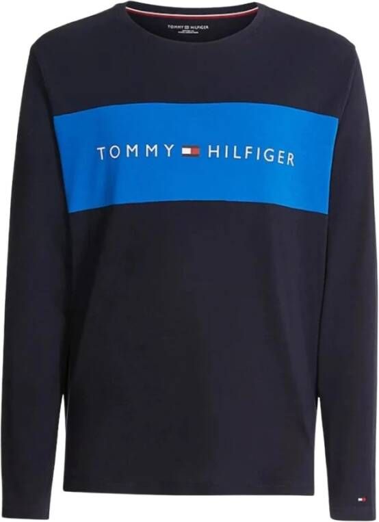 Tommy Hilfiger Underwear Shirt met lange mouwen met th-opschrift in contrastkleurige blokstrepen