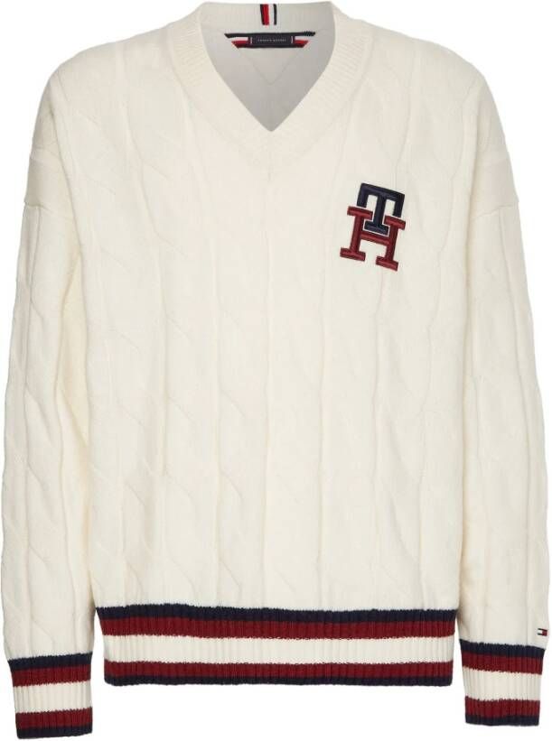 Tommy Hilfiger Gebreide pullover met labelstitching model 'Cricket'