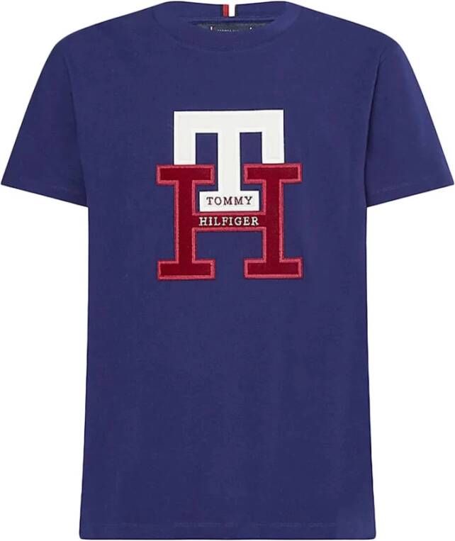 Tommy Hilfiger Zwart Monogram T-shirt Blue Heren