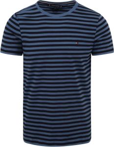 Tommy Hilfiger T-shirt Gestreept Donkerblauw Blauw Heren