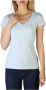 Tommy Hilfiger Dames Logo V-hals T-shirt Blue Dames - Thumbnail 1