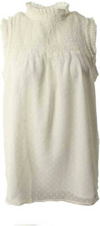 Tommy Hilfiger Mouwloze witte top ruffle stijl White Dames