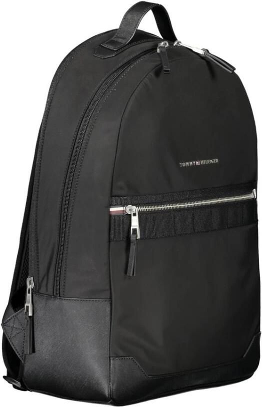 Tommy Hilfiger Zwarte heren rugzak met laptopvak Black Heren