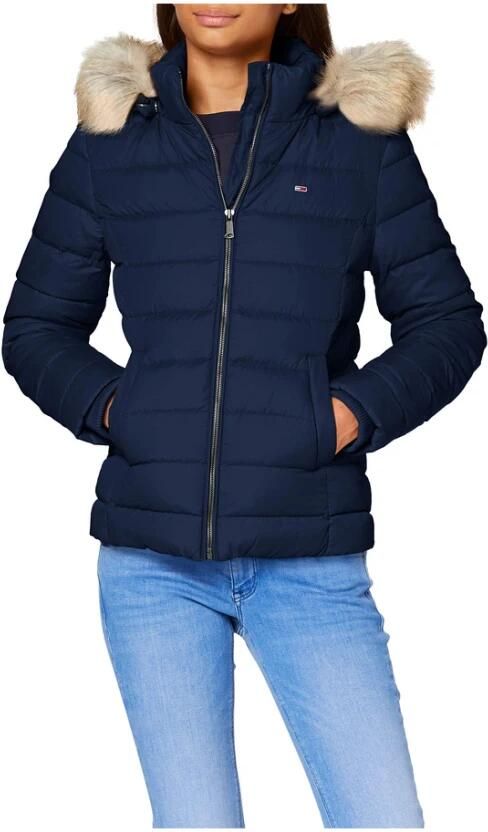 TOMMY JEANS Donsjack BASIC HOODED DOWN JACKET met imitatiebont aan de capuchon & -merklabel - Foto 5