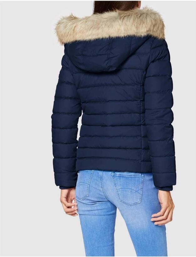 TOMMY JEANS Donsjack BASIC HOODED DOWN JACKET met imitatiebont aan de capuchon & -merklabel - Foto 2