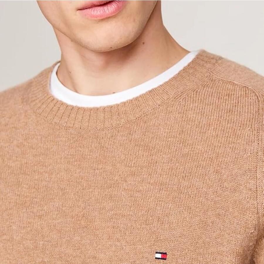TOMMY HILFIGER Heren Truien & Vesten Lambswool Crew Neck Camel - Foto 5