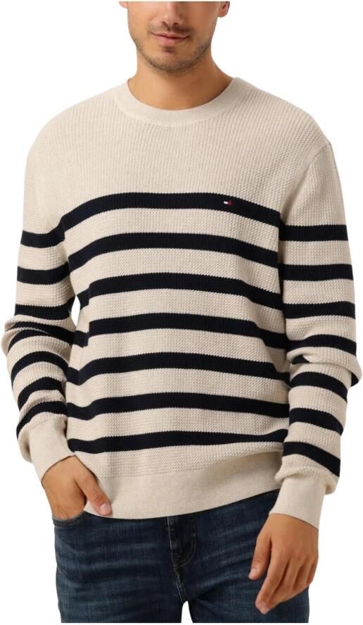 Tommy Hilfiger Gebreide trui STRUCTURE CREW NK met contrastkleurige strepen - Foto 14