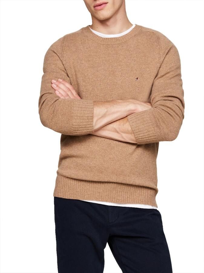 TOMMY HILFIGER Heren Truien & Vesten Lambswool Crew Neck Camel - Foto 8