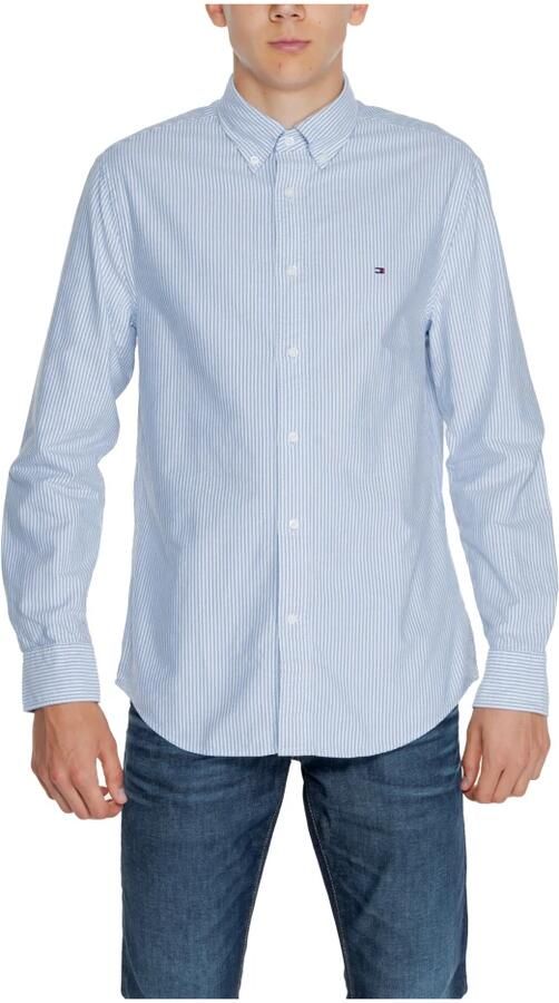 Tommy Hilfiger gestreept regular fit overhemd HERITAGE OXFORD STRIPE shirt blue white - Foto 4