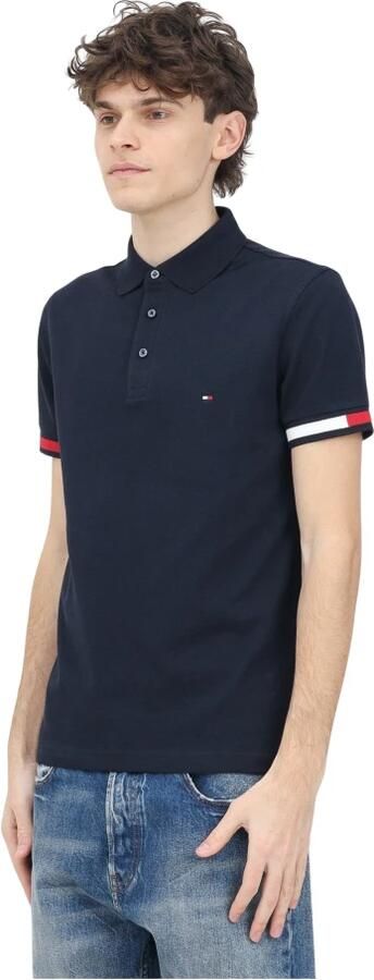 Tommy Hilfiger Blauw Polo Shirt Klassiek Ontwerp Blue Heren