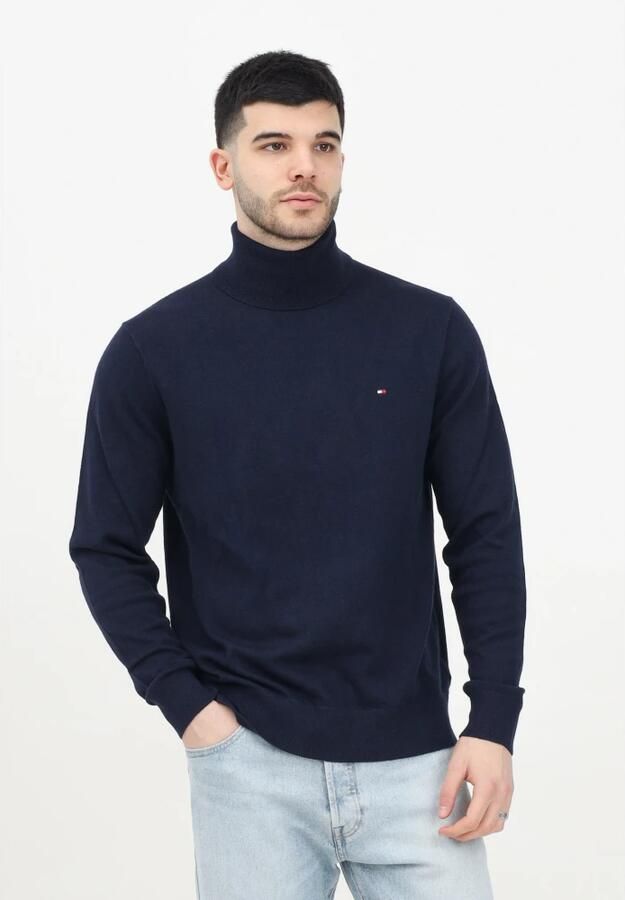 TOMMY HILFIGER Heren Truien & Vesten Pima Org Ctn Cashmere Roll Neck Donkerblauw - Foto 14