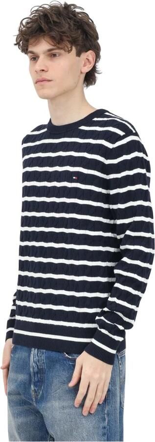 Tommy Hilfiger Gebreide trui CLASSIC CABLE CREW NECK met structuurbreisel en vlaglabel - Foto 3