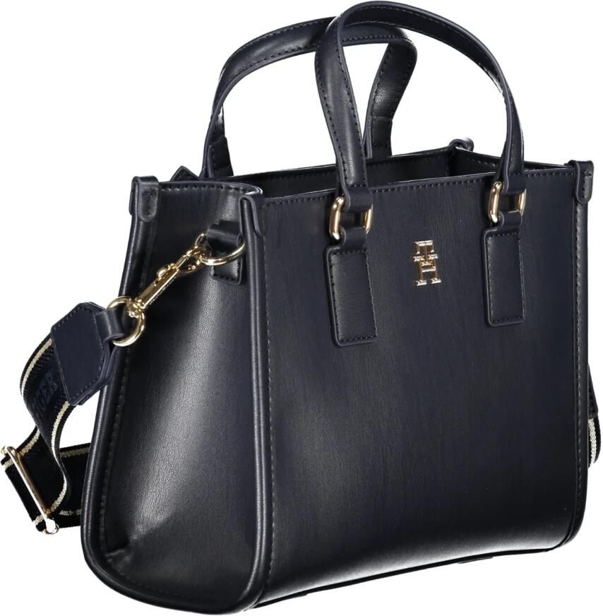 Tommy Hilfiger Blauwe Polyethyleen Handtas met Verstelbare Schouderband Blue Dames