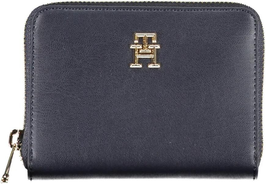 Tommy Hilfiger Blauwe Ritsportemonnee Iconisch Synthetisch Materiaal Blue Dames