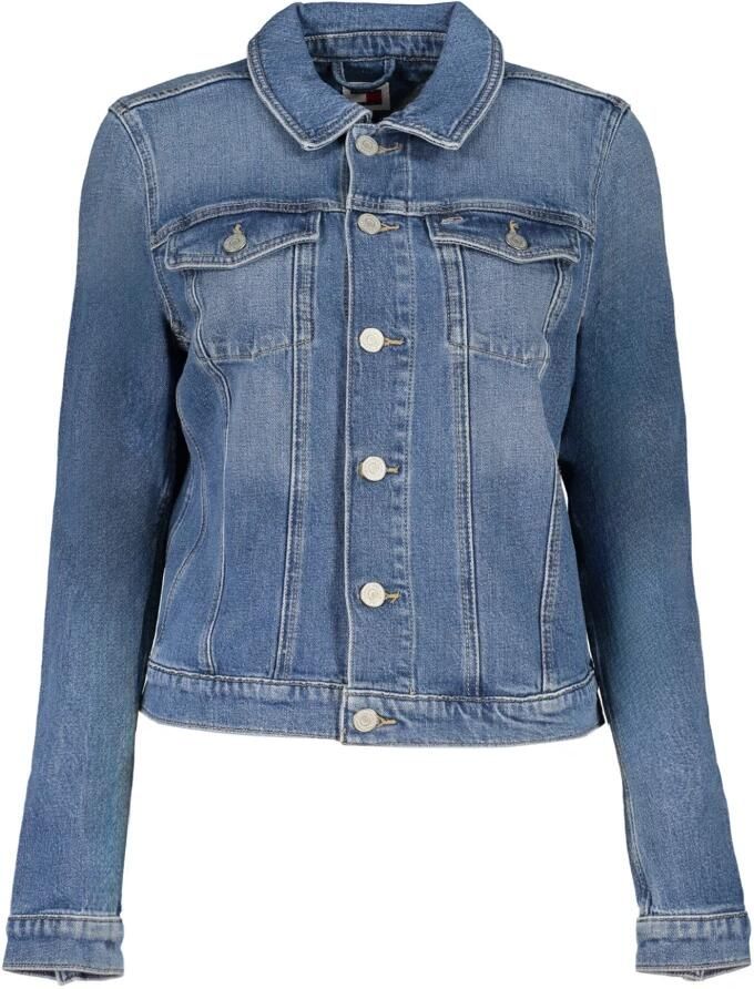 Tommy Hilfiger Blauwe Denim Jack met Lange Mouwen Blue Dames