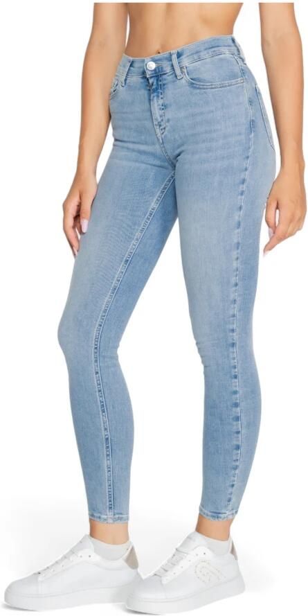 Tommy Hilfiger Blauwe Denim Skinny Jeans met Gewassen Effect Blue Dames