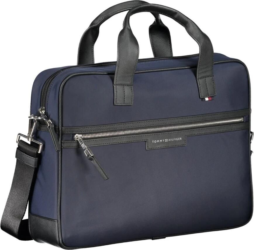 Tommy Hilfiger Blauwe Laptoptas met Verstelbare Band Blue Heren