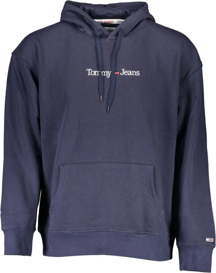 Tommy Jeans Blauwe Katoenpolyester Hoodie Herfst Winter Collectie Blue Heren
