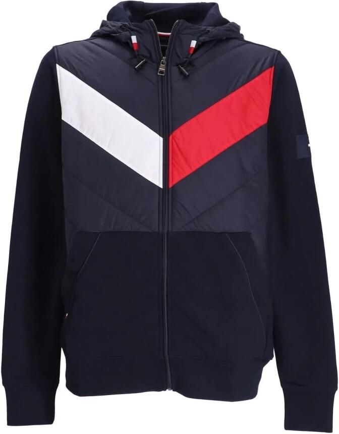 Tommy Hilfiger Sweatjack met contrasterende inzet model 'MIX MEDIA ZIP'