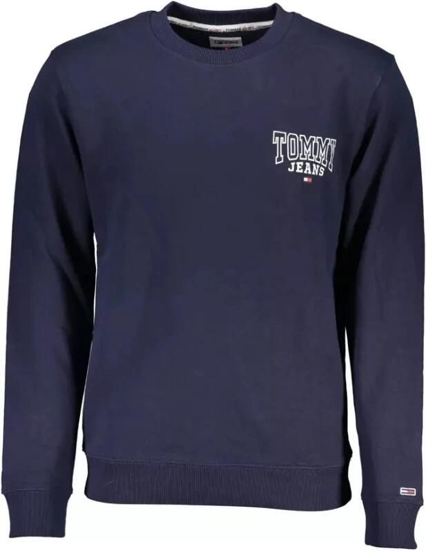 Tommy Hilfiger Blauwe Katoenen Sweatshirt Lange Mouwen Logo Print Blue Heren