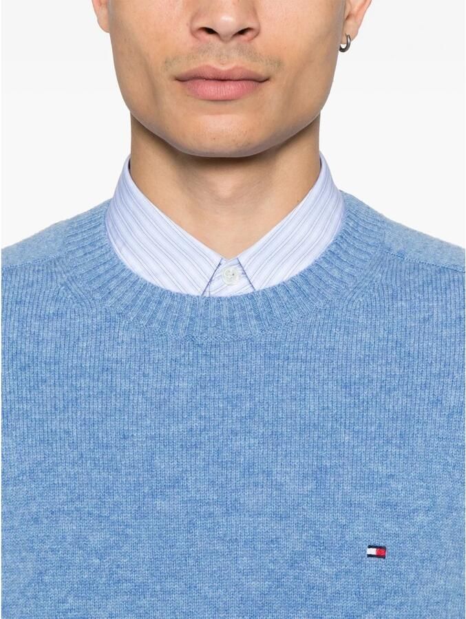 TOMMY HILFIGER Heren Truien & Vesten Lambswool Crew Neck Blauw