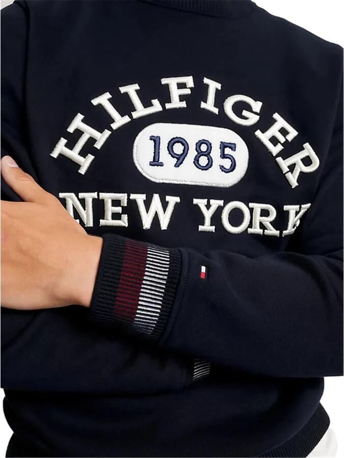 Tommy Hilfiger Blauwe Monotype Collegiate Crewneck voor Heren Blue Heren
