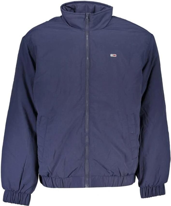 Tommy Hilfiger Gerecyclede nylon jas met hoge kraag en elastische manchetten Blue Heren